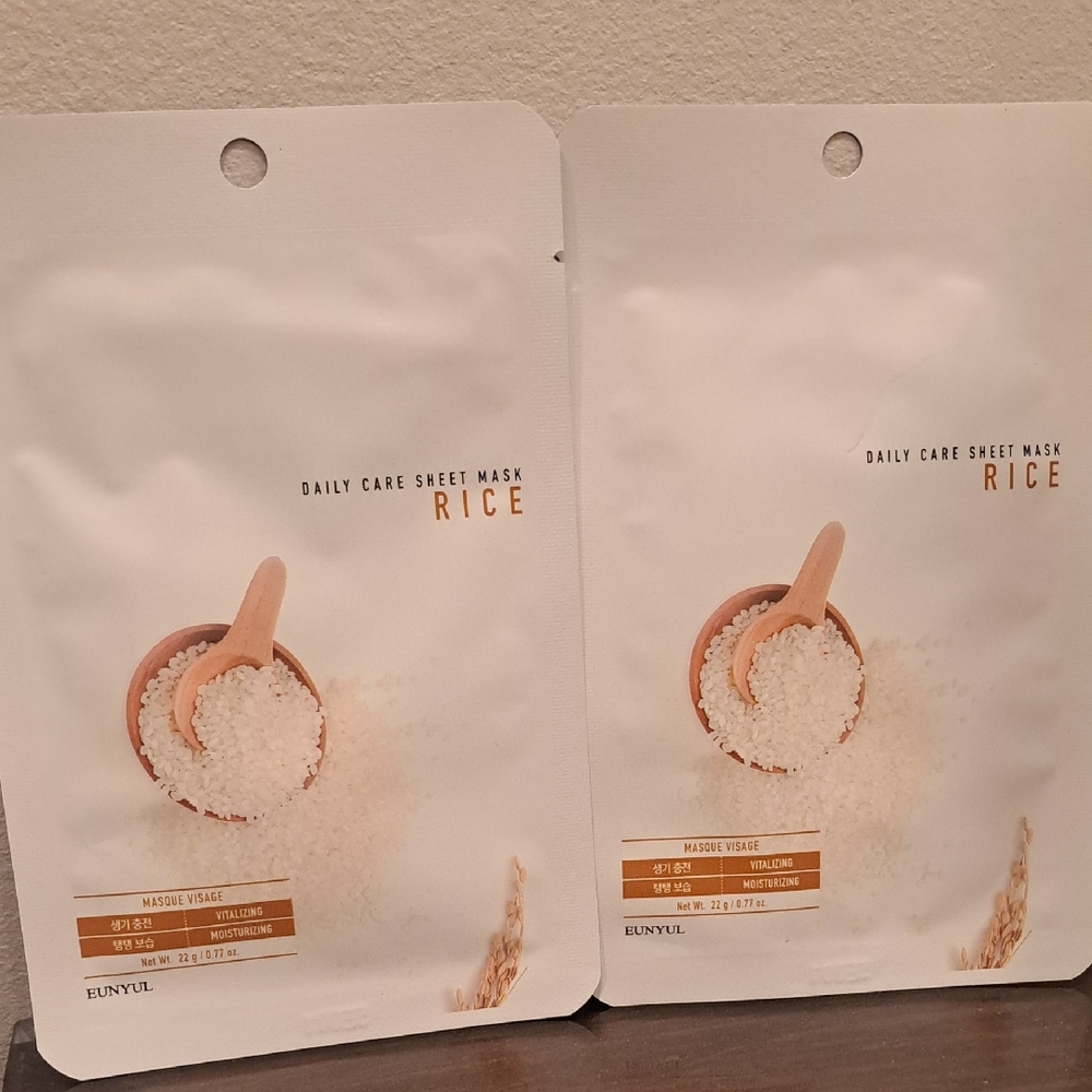 Eunyul Rice Daily Care Sheet Mask 2pk. Korean.